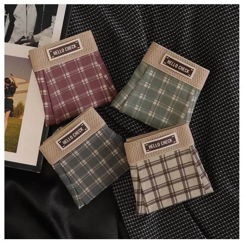 4-Piece Men's Checkered Printed Retro Boxer Shorts, Soft, Comfortable, Breathable Underwear, Men's Seamless Boxer Shorts