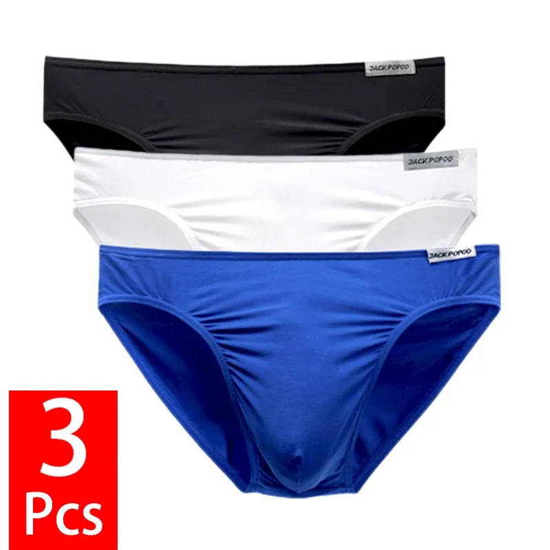 3PCS/Lot Men's Underwear Modal High Quality Soft Briefs Breathable Comfortable Youth Underpants Male Sexy U Bulge Pouch Panties