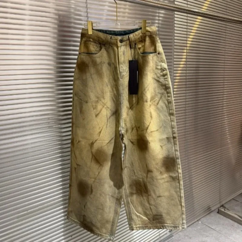 Latui Atelier Υψηλής ποιότητας Κεντημένο τζιν παντελόνι ROSE με λεκέδες και φθορές και τζιν με σχέδιο Flared Leg
