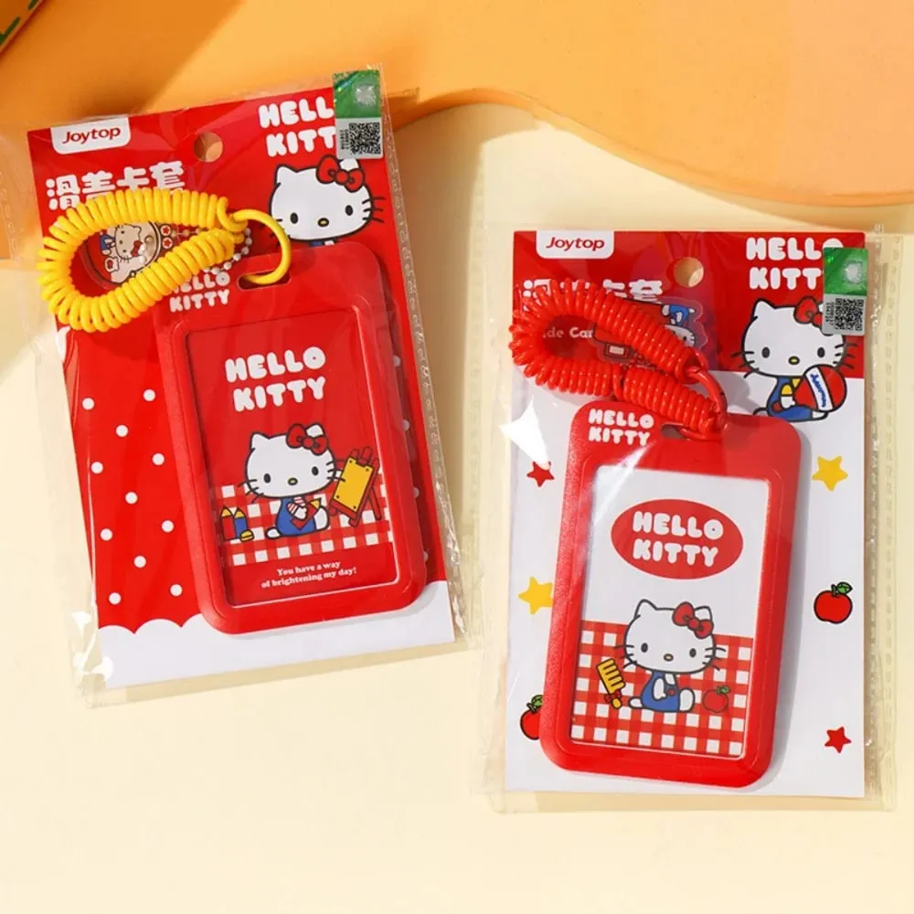 Asli Sanrio Hello Kitty Slide ID Tag Nama Identitas Pemegang Lencana Reel Kasus Izin Kerja Staf Karyawan Lulus Kartu Kerja Hadiah