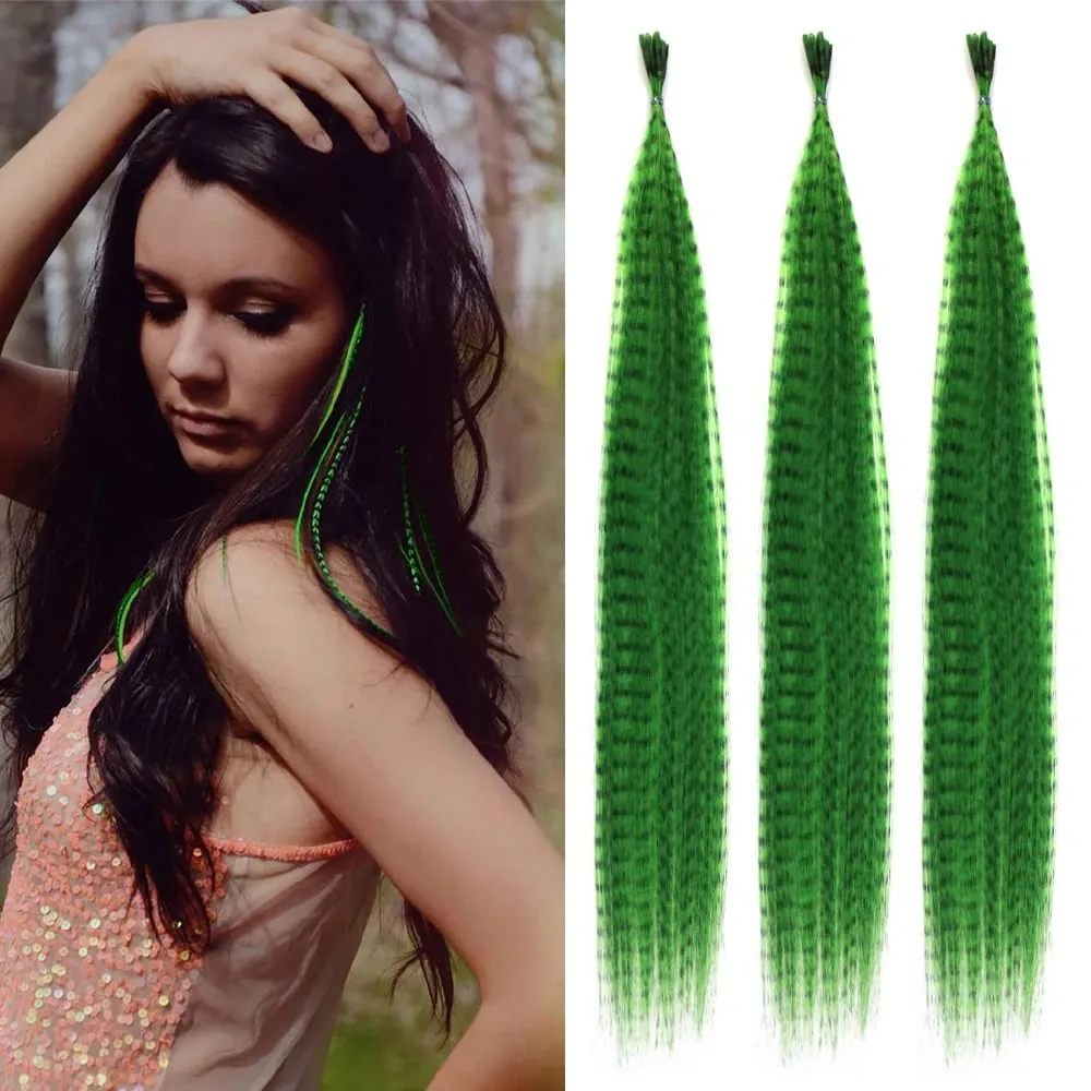 30roots Colored Synthetic Feather Ripe Extension μαλλιών 16 Inch I Tip Party Cosplay For Music Festival Halloween Christmas