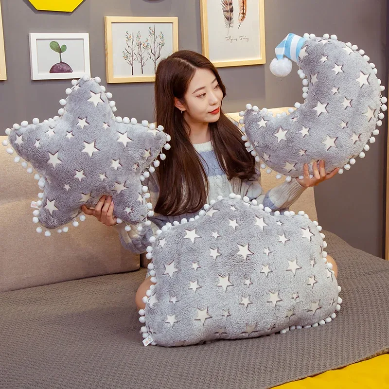 INS Plush Sky Series Luminous Cloud Moon Star Pillow Μαλακό μαξιλάρι Kawaii Γεμιστά Λούτρινα Παιχνίδια για Παιδιά Δώρο για παιδιά παιδικά παιχνίδια για κορίτσια
