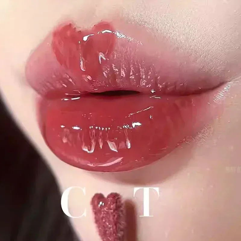 Πολυτελές CT Multicolored Water Light Lip Gloss Lasting Hydrating Lip Balm σε σχήμα καρδιάς Tip Lip Brush&Jelly Lip Gloss Makeup Gift