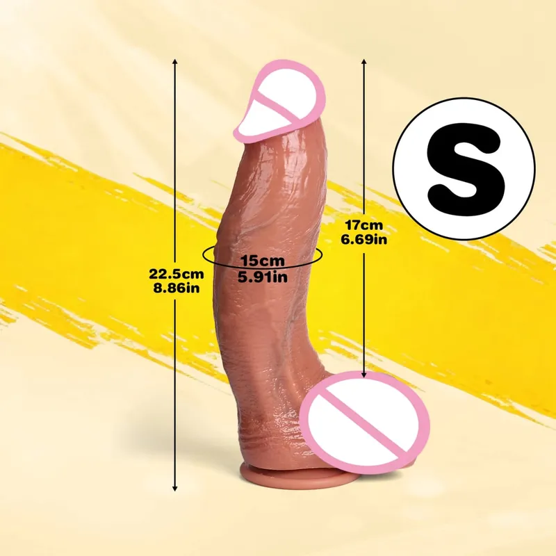 Bend Dildo Realistic Silicone Thick Penis Adult Sex Toys for Women Anal Vagina Masturbator Dildos with Suction Cup Dick Massager