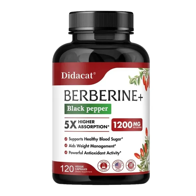Berberine HCl Supplement - for Metabolism & Cholesterol Weight Management GI & Immunity Vegetarian Gluten-Free