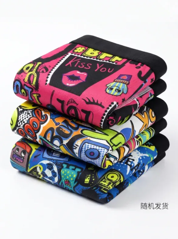3-Pack Fashionable Men's Boxer Shorts, Comfortable, Soft, Fashionable, Printed, Casual and Versatile Men's Underwear
