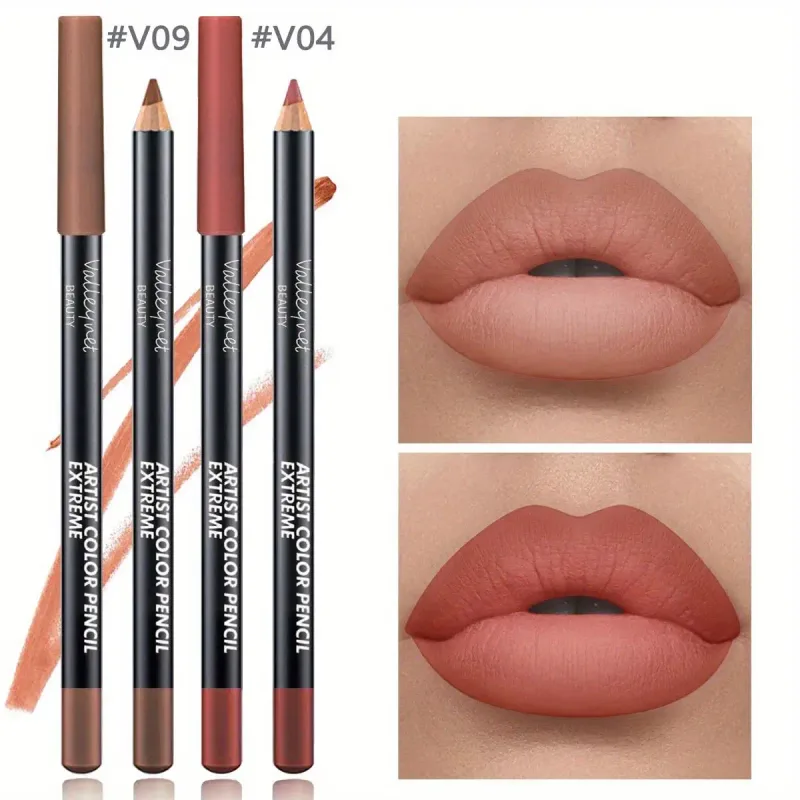 2db Lip Liner Makeup Duo: hosszan tartó vízálló matt formula gyengéd az érzékeny bőrön, és ideális a világos bézs tónusokhoz