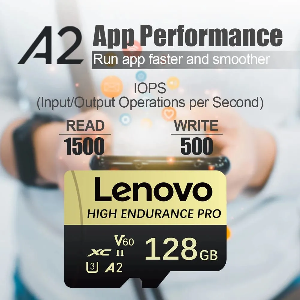 Lenovo High Speed ​​Class 10 Mini SD Card Memory 256GB Micro TF Card for Smartphone - 32GB 64GB 128GB 256GB 512GB