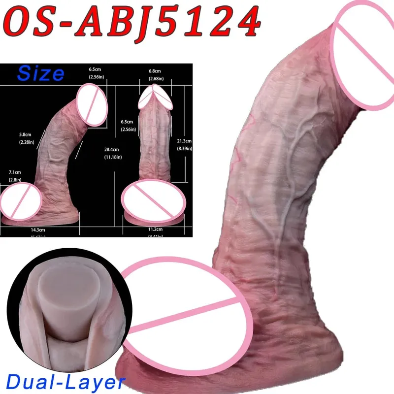 47cm Realistic Long Dildos Double Head Anal Vaginal Stimulator Sex Toy With Sucker For Lesbian Couples Gay Men Adult Tools
