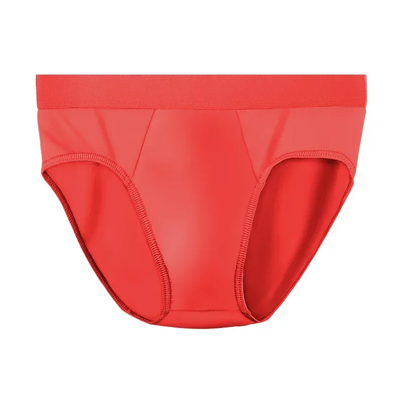 3PCS men's ice - silk underwear. Thin - style for summer, with U - convex briefs. Breathable, solid - colored shorts
