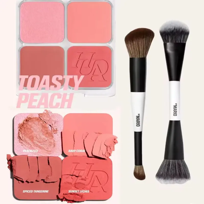 4-σε-1 Glow Blush και Mario Brush Set Blush Filter Flush Eye Check Blush Palette Matte Shimmer Μεγάλης διάρκειας Γυναικεία Καθημερινά Καλλυντικά