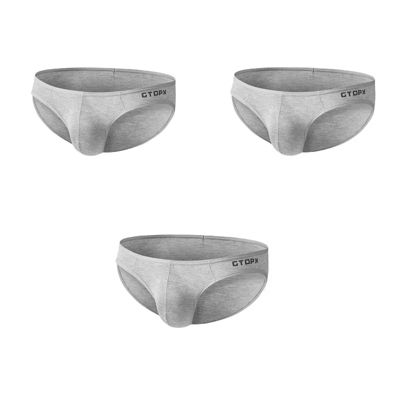 3Pack Mens Underpants Low Waist Briefs U Convex Bag Moisture-wicking Comfortable Sexy Mens Bikini 3256812265867383