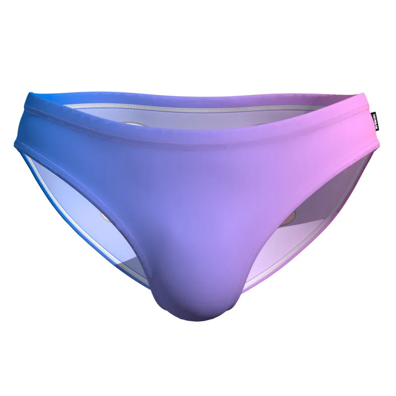 Men's Low Waist Briefs Breathable Gradual Cartoon Print Underwear Sexy Triangle Pants for Men