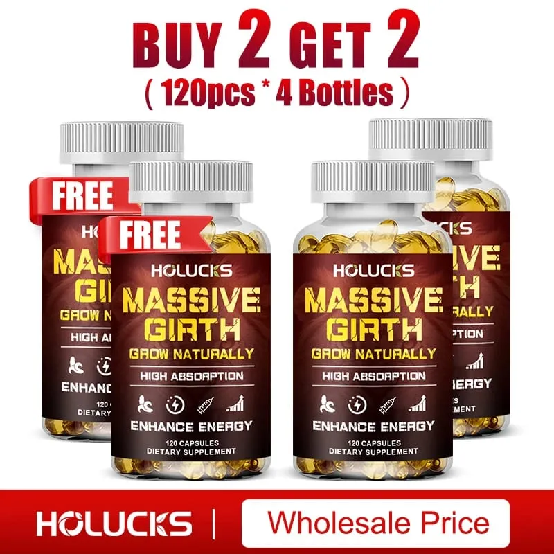 Massive Girth Capsules for Men Testosterone Booster Hormone Support Muscle Growth & Strength Size Enhancement Supplement