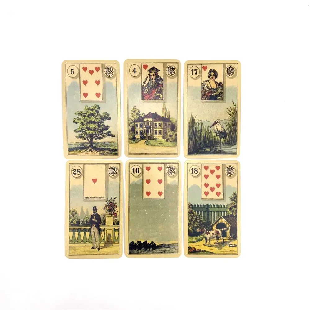 Grand Tableau Lenormand Oracle Decks חפיסת 36 מהדורת חיזוי באנגלית משחקי בוראד עם מדריך נייר