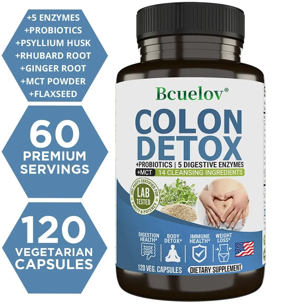 A Psyllium Husk-ot tartalmazó vastagbél Detox probiotikumok enyhítik a székrekedést és a puffadást, tisztító kiegészítő