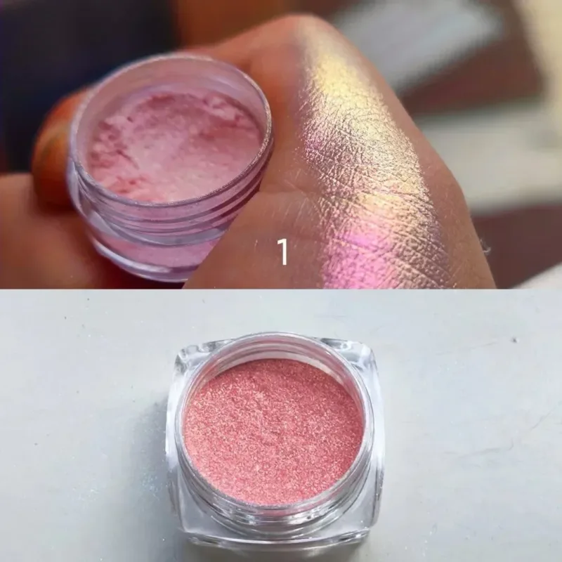 Glitter Eyeshadow Powder μακράς διαρκείας Chrome Chameleon Holographic Eyeshadow Powder Pigment Μακιγιάζ ματιών για γυναίκες καλλυντικά