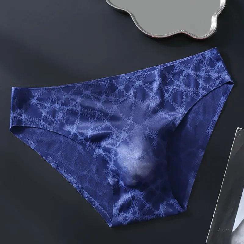 Letter Lace Transparent Men's Underwear Thin Mesh Hollow Out Sexy Male Briefs Medium Low Waist Sexy Triangle Shorts