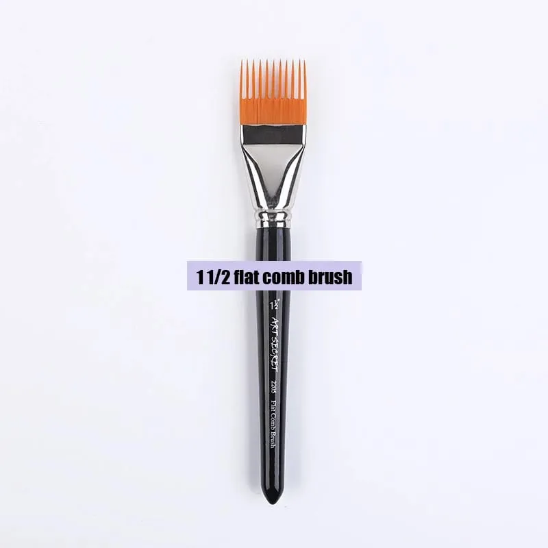 Professional 5 pcs Flat Comb Brush Nylon Paint Drawing Brushes Oil Artists Painting Brush Set Para sa Artista Student