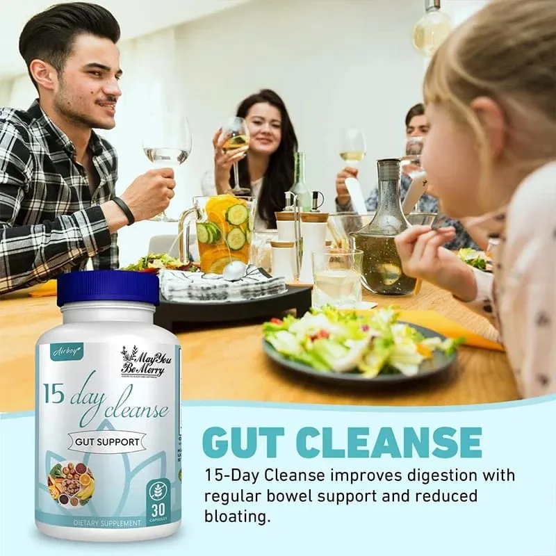 15 Day Cleanse - Intestinal Cleansing Detoxification Relieves Bloating Promotes Digestion Metabolism and Weight Management