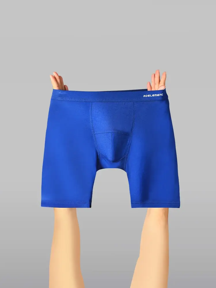 Caleçon de sport anti-usure pour hommes, sous-vêtement extensible, cinq quarts, boxer Modal, boxer long de course à séchage rapide