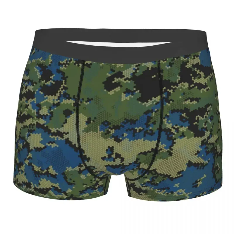 Muž Cool WW2 Camo Spodní prádlo Německo Arm Vojenské Maskovací Boxer Kalhotky Strečové šortky Kalhotky Kalhotky