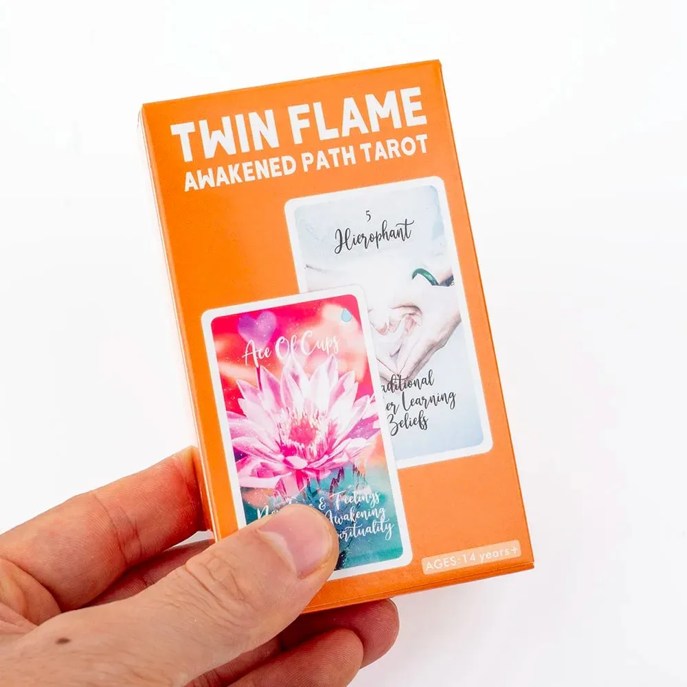 Twin Flame Awakened Path Tarot 78 kártyapakli Jelentése Oracle Card Divination Edition társasjáték 10,3*6 cm