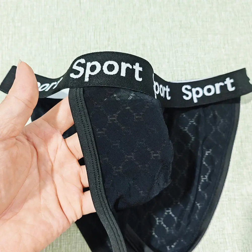 Men Jacquard High Fork Briefs Breathable Underwear gay No Crotch Tightness Lingerie Quick Dry Men's panties Seamless Underpants