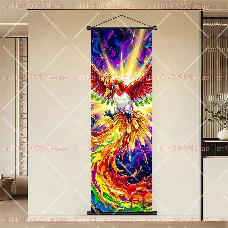 Pokémon Anime HD Scroll Painting Eevee Pikachu Suicune Charizard Mewtwo Διακόσμηση τοίχου με φόντο αφίσα Παιδικό δώρο
