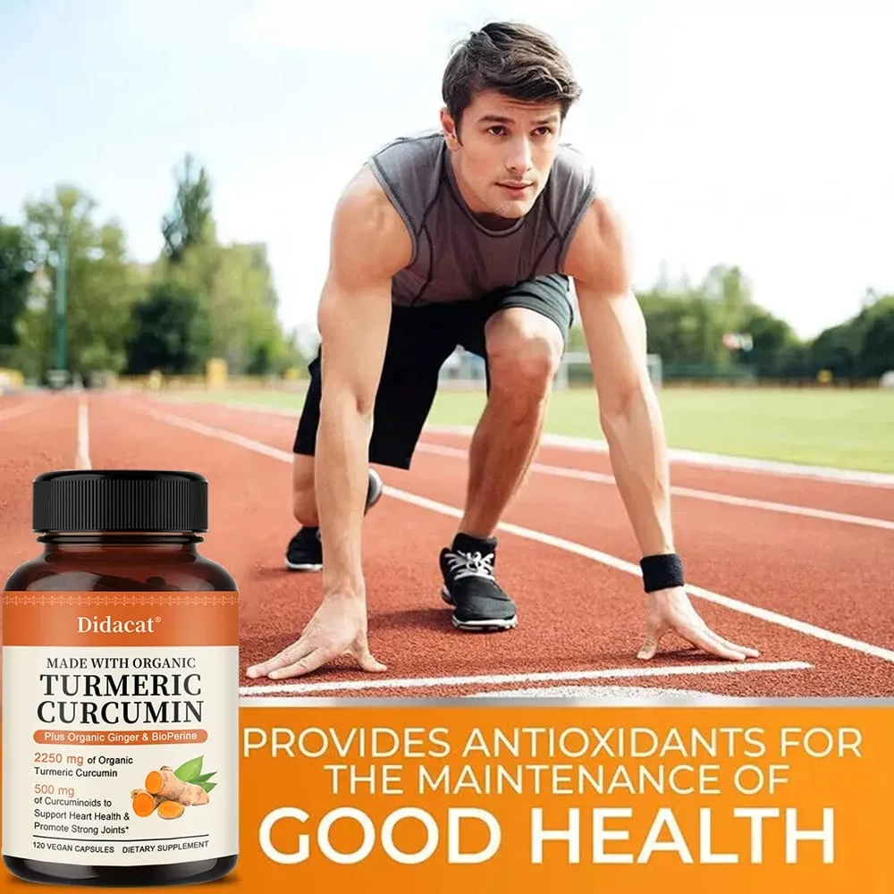 Turmeric Curcumin Capsules 2250mg Herbal Extract 95% Curcuminoids with Black Pepper Powerful Joint Support — image 6