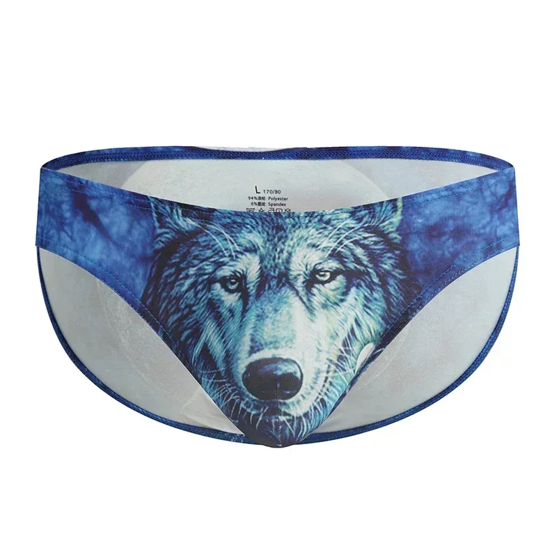 3D Animal Print Men's Briefs High-Quality Breathable Stretch Underwear for Men Slip-On Comfortable Male Panties