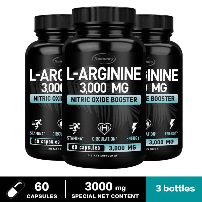 Κάψουλες L-Arginine 3000mg - Ενισχυτικά μονοξειδίου του αζώτου - Βελτιώνουν την απόδοση της ενεργειακής αντοχής Δόμηση μυϊκής μάζας