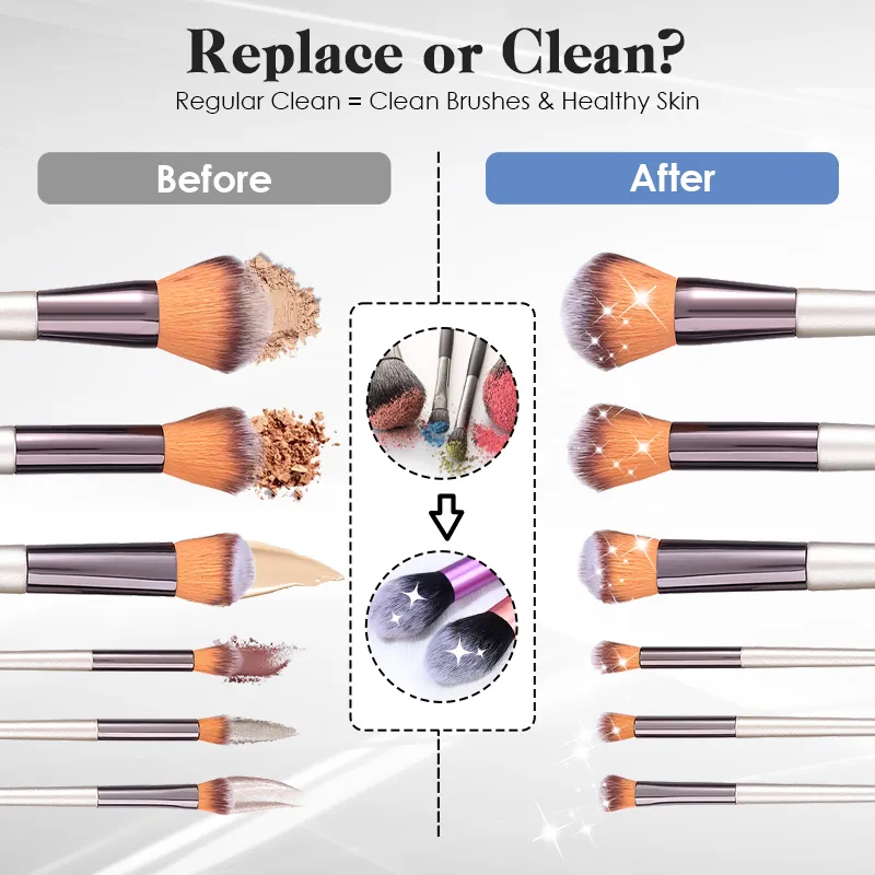 Draagbare USB make-upborstelreiniger 3 in 1 elektrische cosmetische borstels Reinigingsdroger Gereedschap Automatische wasmake-upreiniger voor vrouwen