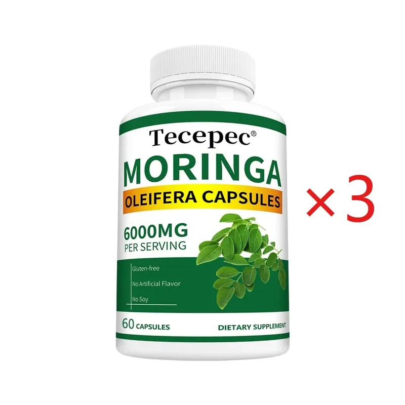 Βιολογικές Κάψουλες Moringa 6000mg Αντιοξειδωτικό Ενισχύει την Ενέργεια και τον Μεταβολισμό Υποστήριξη Ανοσοποιητικού Πεπτικού Υγεία Εγκεφάλου και Καρδιάς