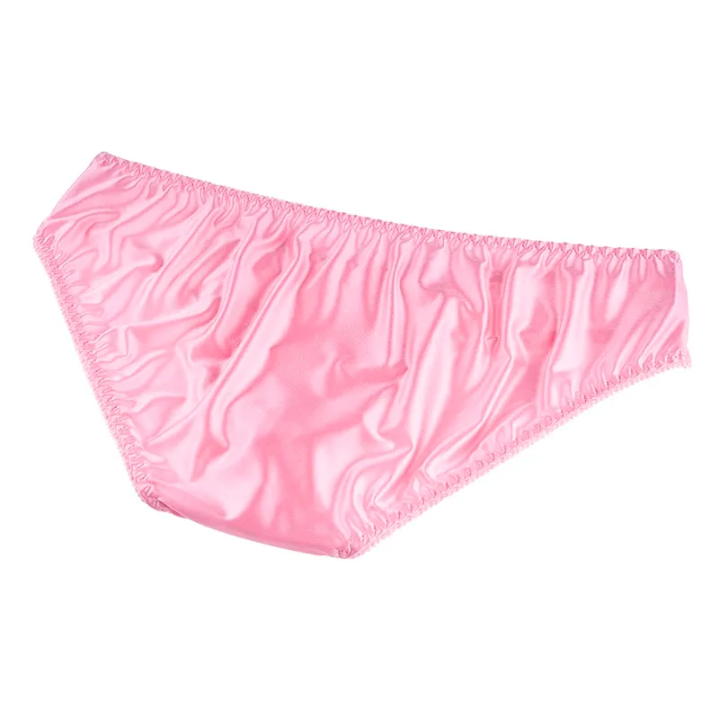 Men's Sexy Briefs Comfortable Healthy Elastic Soft Pouch mid Waist Pure Underwear Men's lace shiny gay underwear