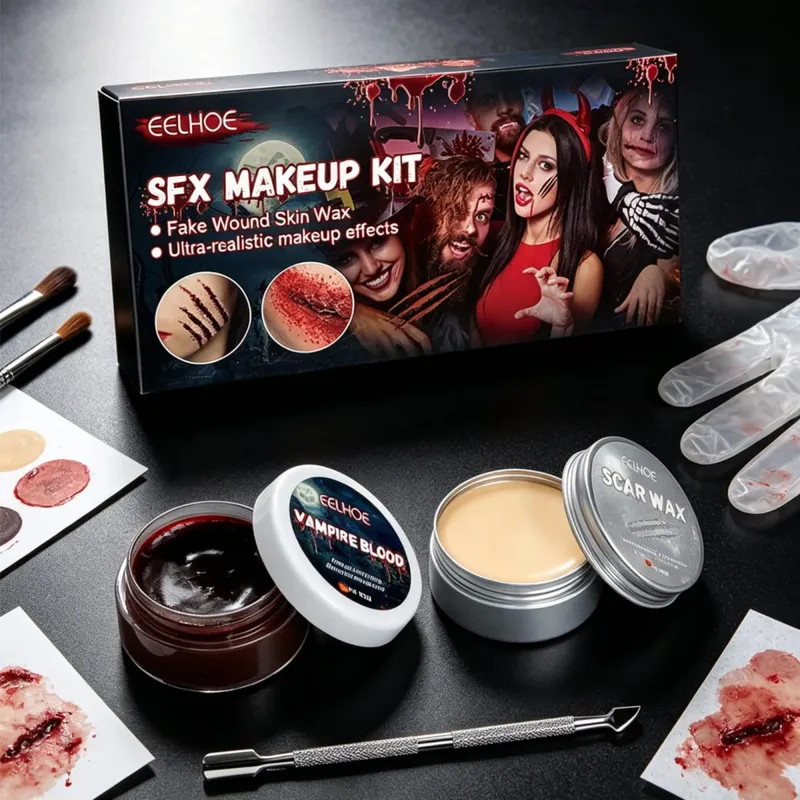 Κιτ μακιγιάζ SFX Fake Wound Vampire Blood Real Effect Μεγάλης διάρκειας Ασφαλές και φιλικό προς το δέρμα Σετ μακιγιάζ ειδικών εφέ απόκριες