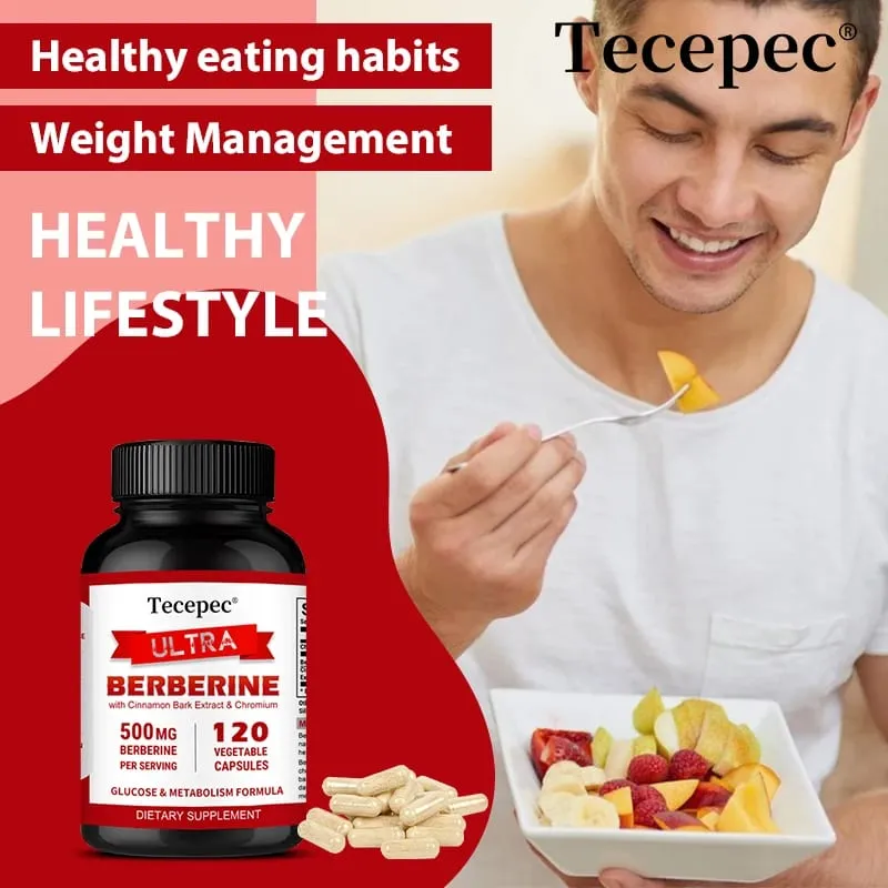 Berberine HCl 500mg Capsules na may Ceylon Cinnamon Support Metabolism Cholesterol Cardiovascular GI at Daily Immune Wellness
