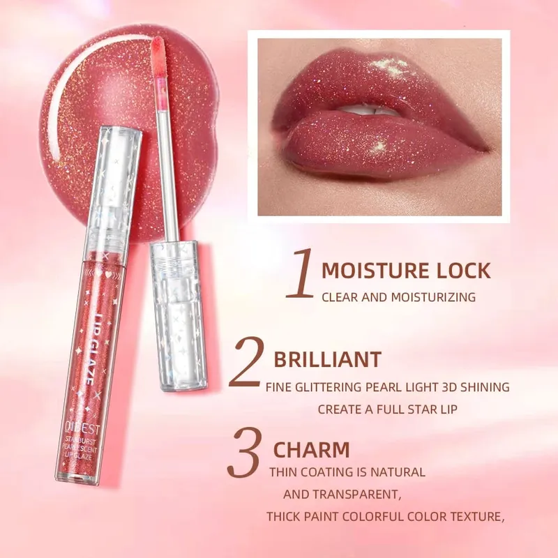 Σετ 9 χρωμάτων Shimmer Lipgloss Lasting Glitter Liquid Lipstick Moisturizing Lugminous Lip Gloss Makeup Shiny Lip Glaze Kit
