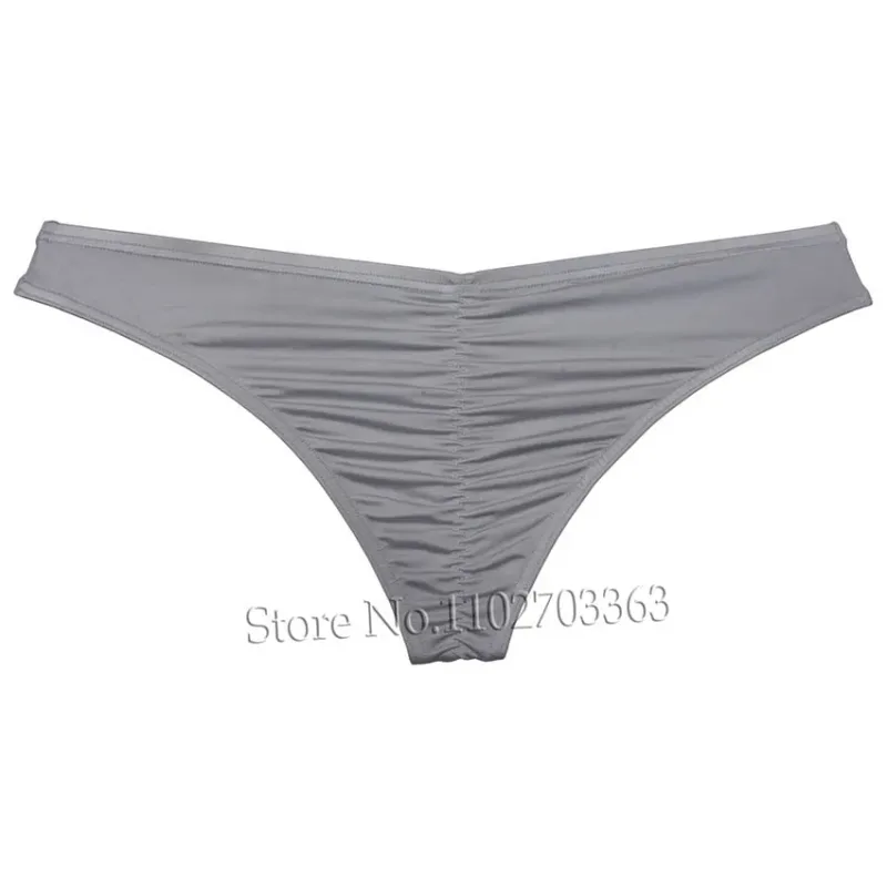 Men's Bikini Briefs Triangle Underwear Pucker Back Micro Briefs Elastic Shiny Summer Low Rise Beach Briefs Sexy Silky Smooth