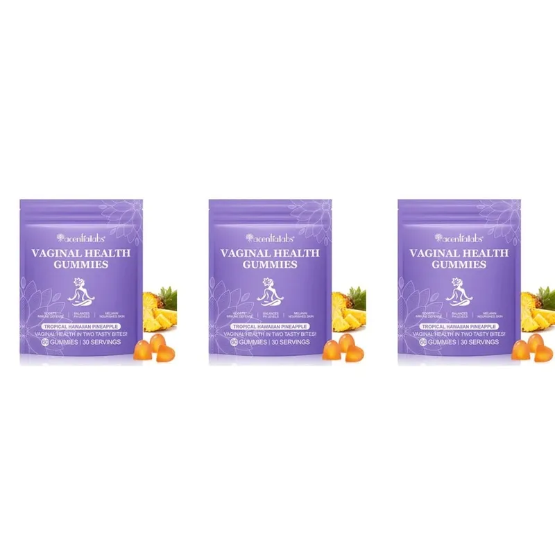 גומי בריאות נרתיק של Acentiallabs עם Bacillus Coagulans וויטמין C תומכים בהגנה חיסונית ובאיזון PH 60 גומי