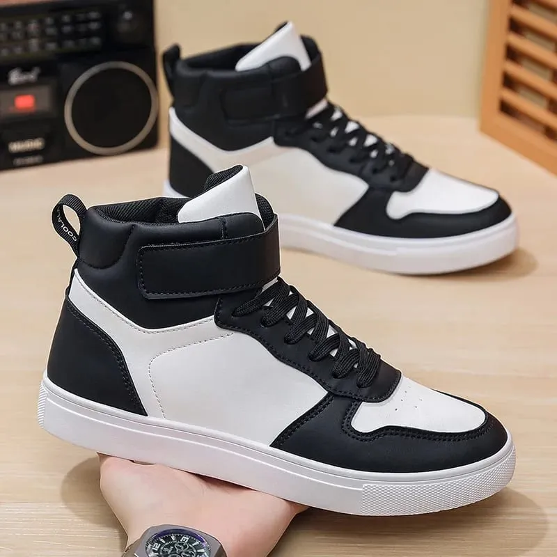 Λευκά Βουλκανιζέ Sneakers Ανδρικά Flat άνετα παπούτσια Lace up Zapatillas Hombre Φθινοπωρινή Άνοιξη Ψηλά Αθλητικά Παπούτσια Plus Size 39-48