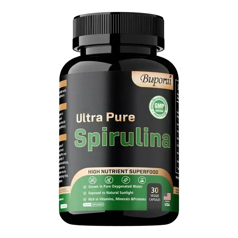 Suplemen Spirulina Organik - Nutrisi Detoksifikasi Kesehatan Sistem Kekebalan Tubuh Suplemen Antioksidan Kesehatan Kardiovaskular