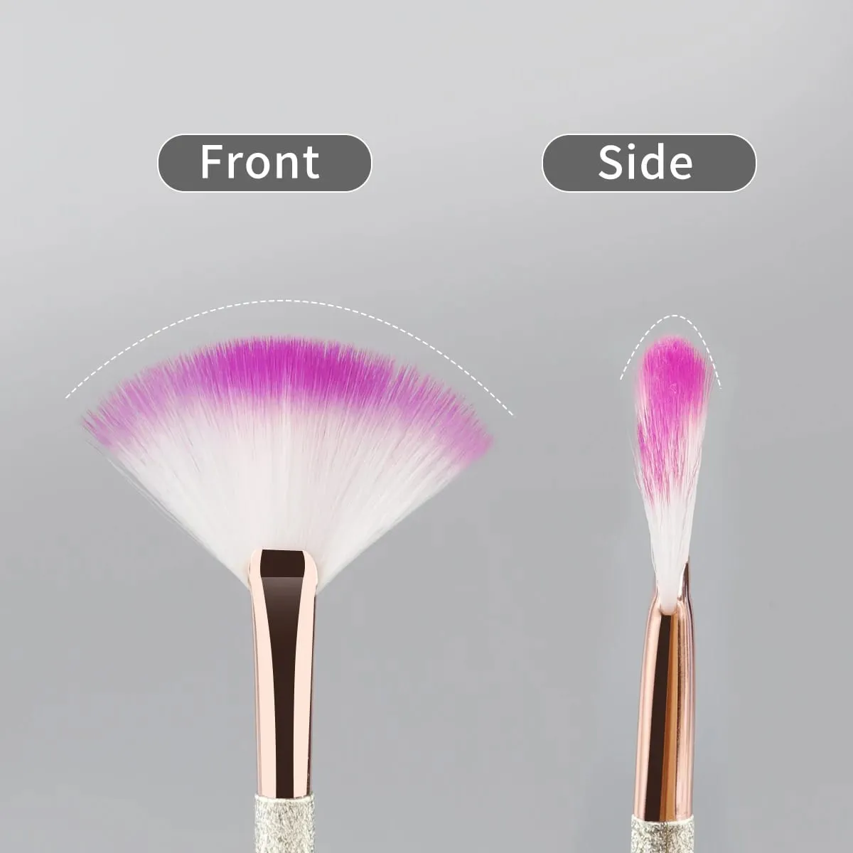 1pcs Bagong Praktikal na Facial Brushes Fan Makeup Brushes Soft Portable Mask Brushes Mga Kosmetikong Tool para sa Babaeng Babae Nail Charm Beaut
