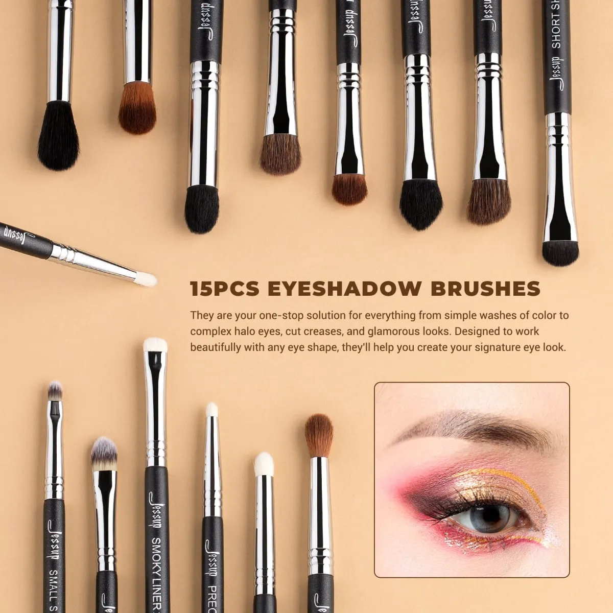 Jessup Makeup Brushes Set Professional 35pcs Premium Synthetic Labeled Make up Brush para sa Foundation Eyeshadow Concealer Contour