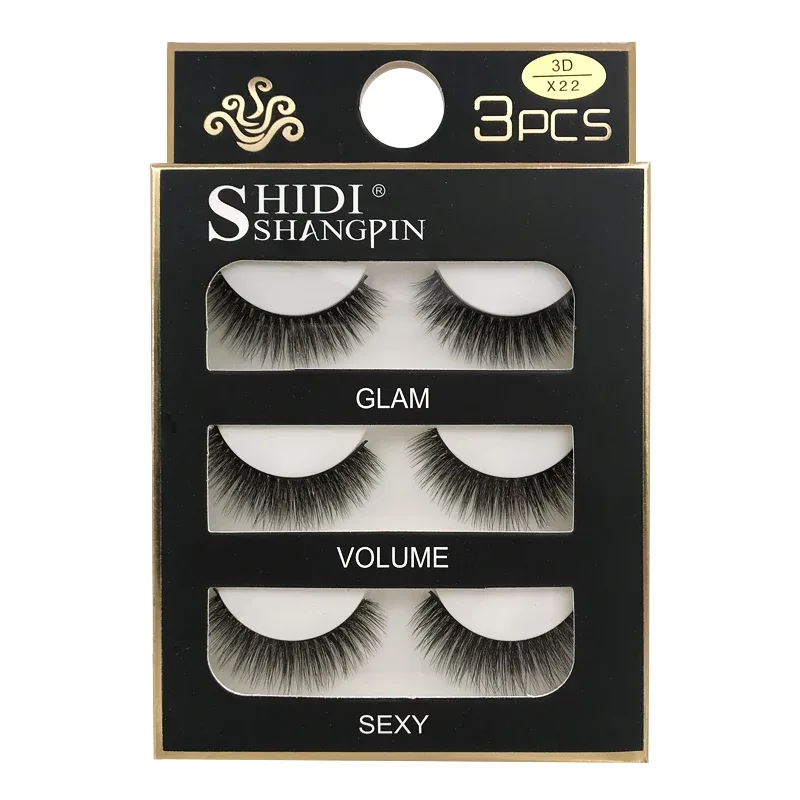 Faux Cils 3 Pairs Ψεύτικες Βλεφαρίδες Φυσικές μακριές 3D Βιζόν Βλεφαρίδες Απαλές Αφράτες Χειροποίητες Ψεύτικες Βλεφαρίδες Εργαλεία Μακιγιάζ Ματιών Maquiagem