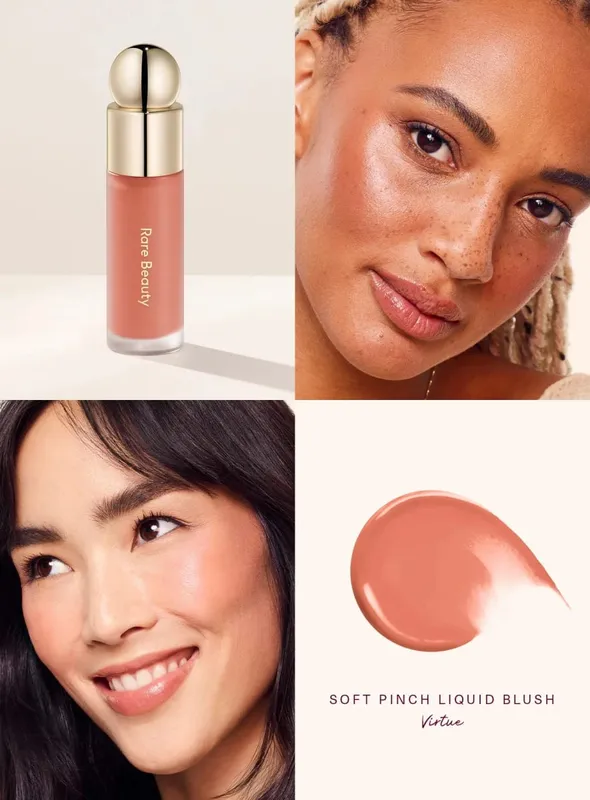 Rare Beauty Melting Cream Blush Makeup Matte Pearlescent Texture Glitter Blush Highlighter Bright Nourish Moisturize Lip Gloss