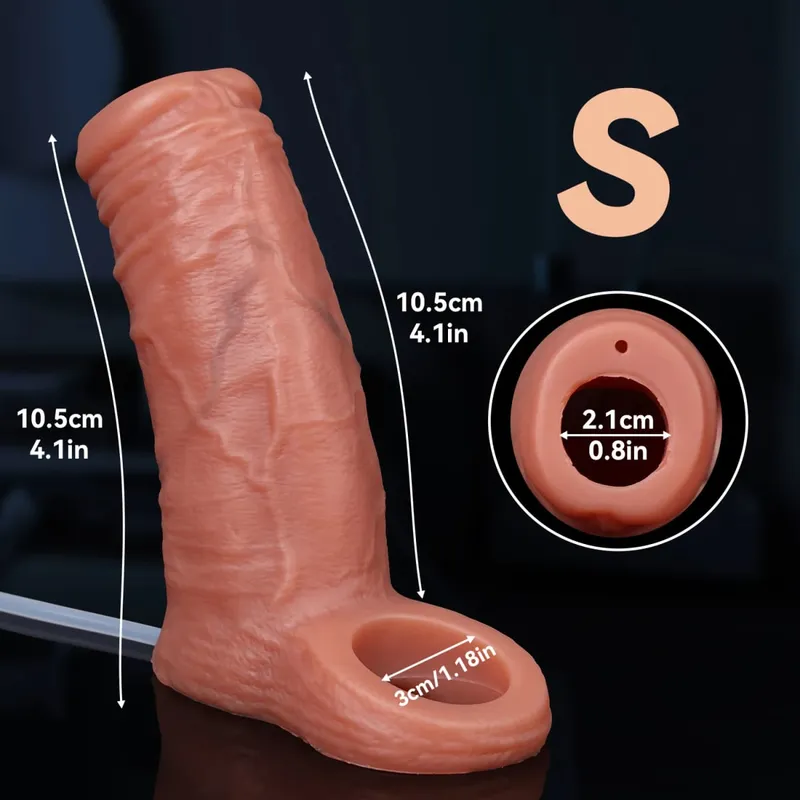Male Ejaculation Cock Ring Sleeve Reusable Water Spray Penis Enlargement Extender Silicone Dildo Sex Toys for Men Condom Couple