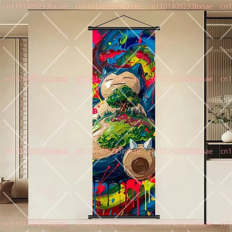Pokémon Anime HD Scroll Painting Eevee Pikachu Suicune Charizard Mewtwo Διακόσμηση τοίχου με φόντο αφίσα Παιδικό δώρο