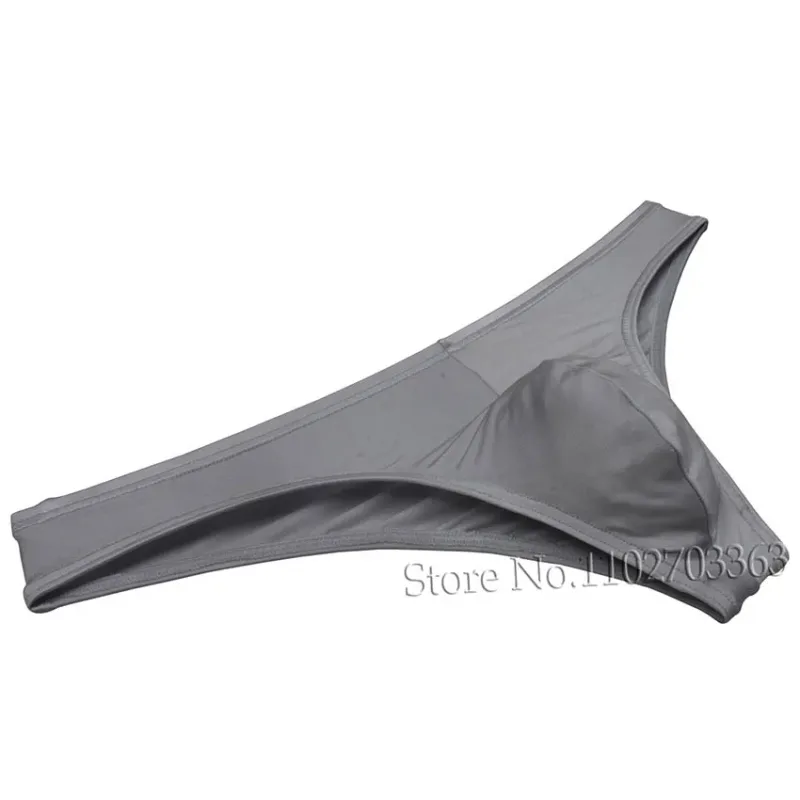Men's Bikini Briefs Triangle Underwear Pucker Back Micro Briefs Elastic Shiny Summer Low Rise Beach Briefs Sexy Silky Smooth