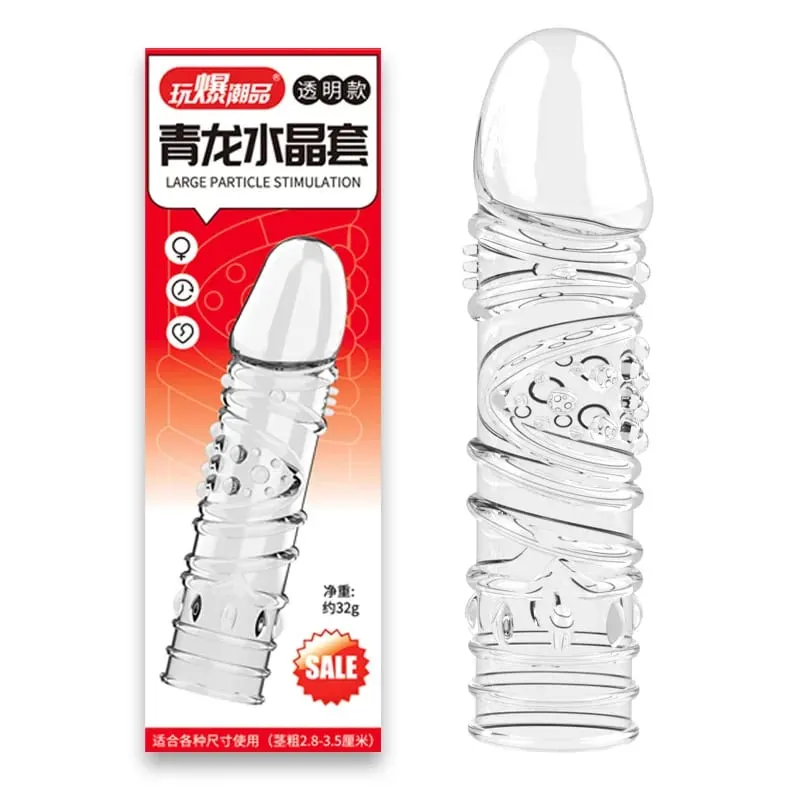 4 Types Crystal Condom Penis Enlargement Sleeve Retarded Ejaculation Adult Sm Games Sex Toys for Men Couples